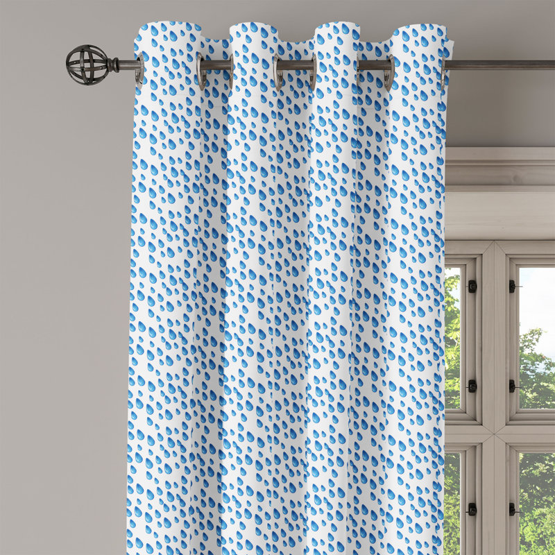 Rideau à oeillets bleu à 2 panneaux pour fenêtre Dakota Fields, 50 po x 108 po, bleu et blanc, L 50 po x L 108 po