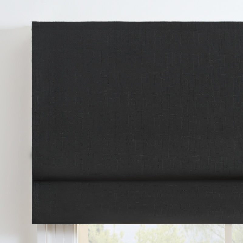 Blackout Roman Shade, Black, 31"W x 64"L