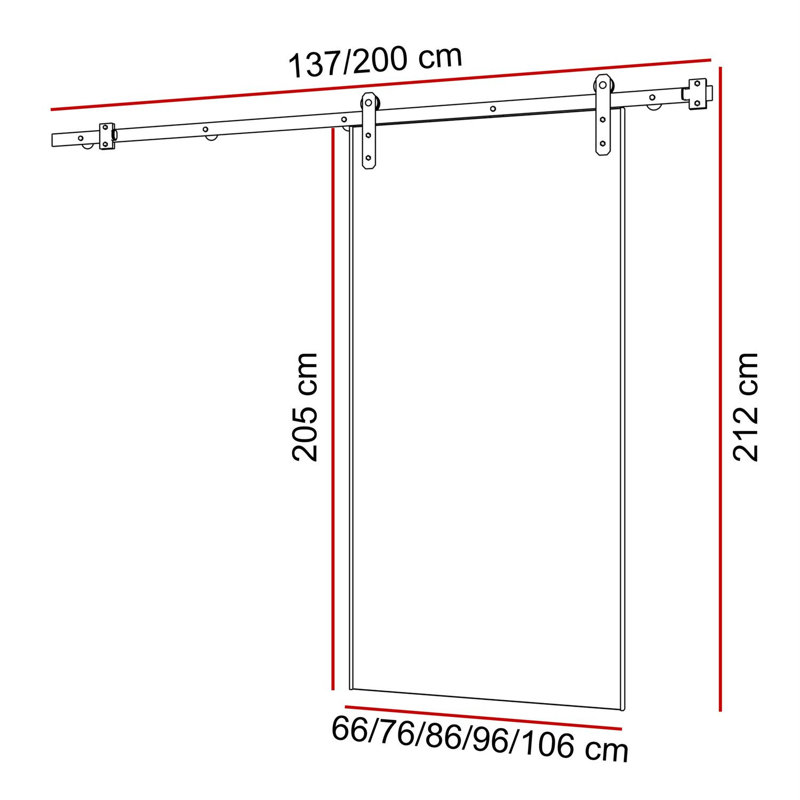 ALDER Sliding Doors, 96 cm, White