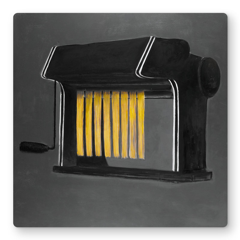 Fresh Pasta Machine - Black Metal Print for Kitchen Decor