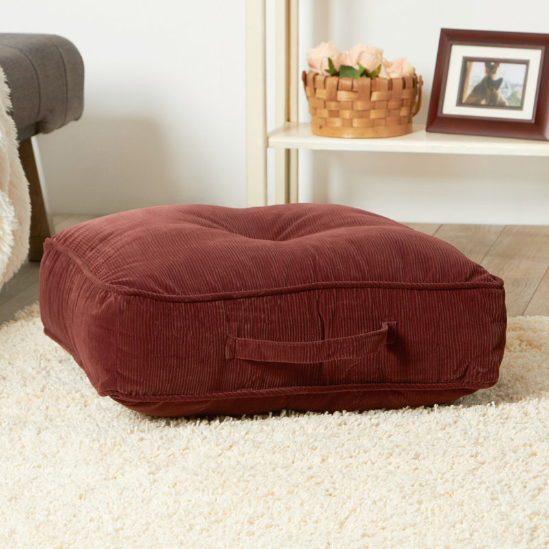  Corduroy Microfiber Floor Pillow, Wine