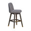 Tabouret de bar pivotant en bois de chêne gris Ralena