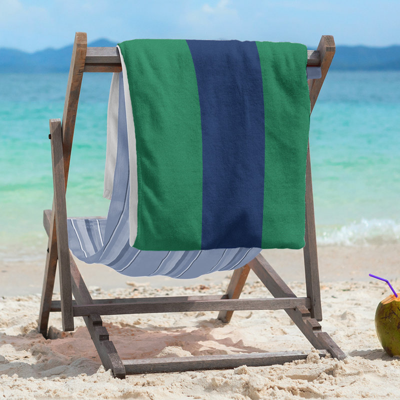 Vancouver Lightweight Beach Towel, Green/Blue/Green, Poly/Cotton