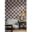 Papier peint à carreaux bleu marine tartan-126556170