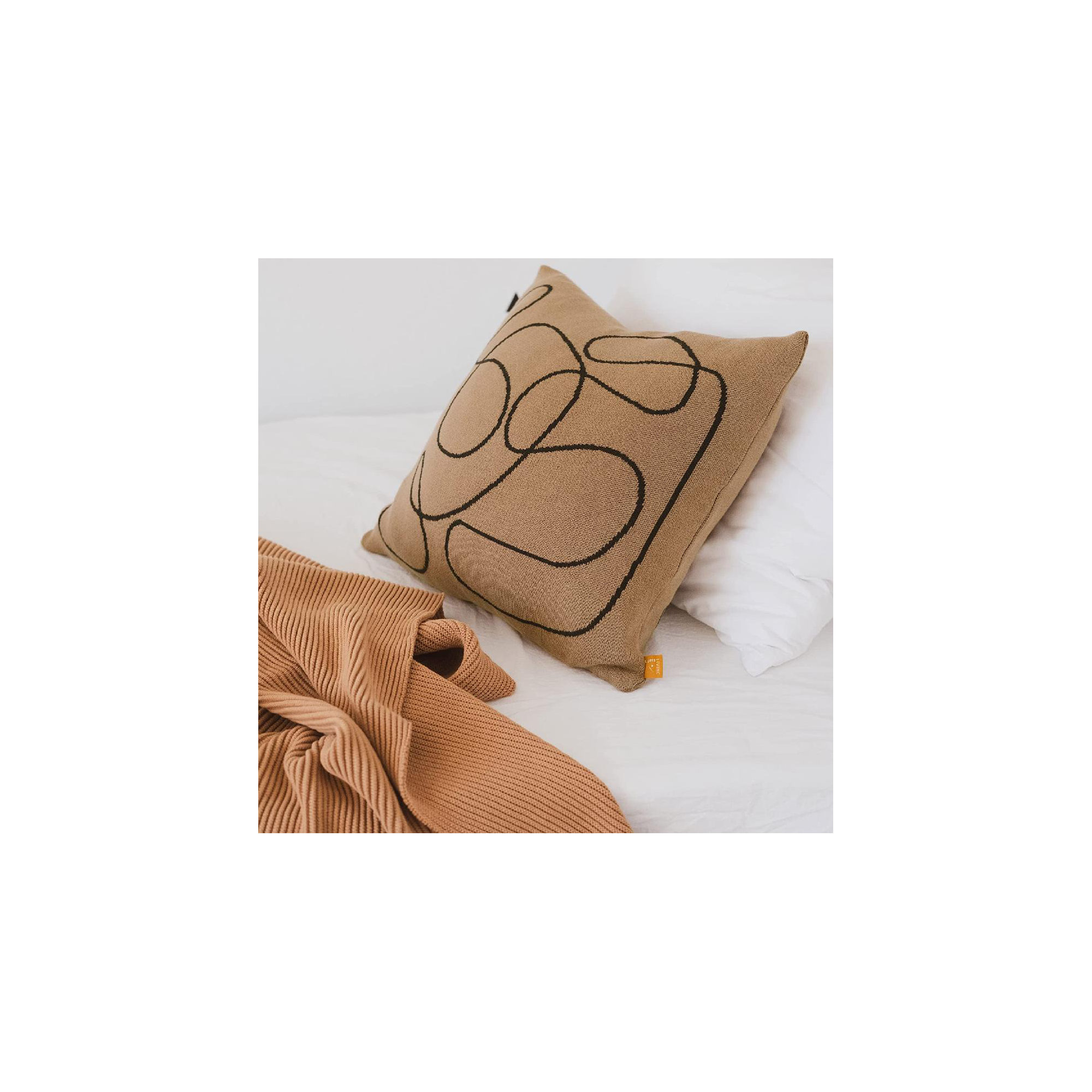 Lismore Cotton Pillow Cover, Brown