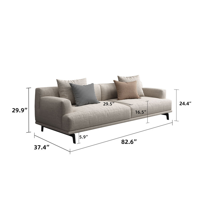 Isaiyah Upholstered Sofa, 30"H x 82.6"W x 37.4"D