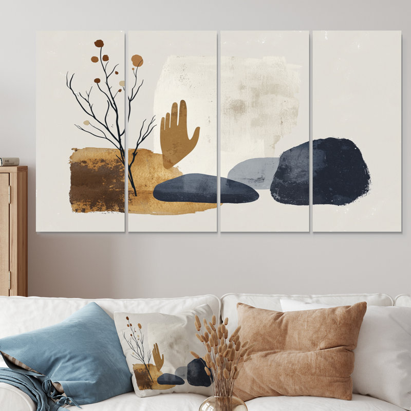 Minimal and Geometric Nature Tones II - Abstract Minimalisme, impression d'art mural, H 28 po x l 48 po
