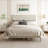 Upholstered Platform Bed With High Padded Wingback Headboard And USB Ports