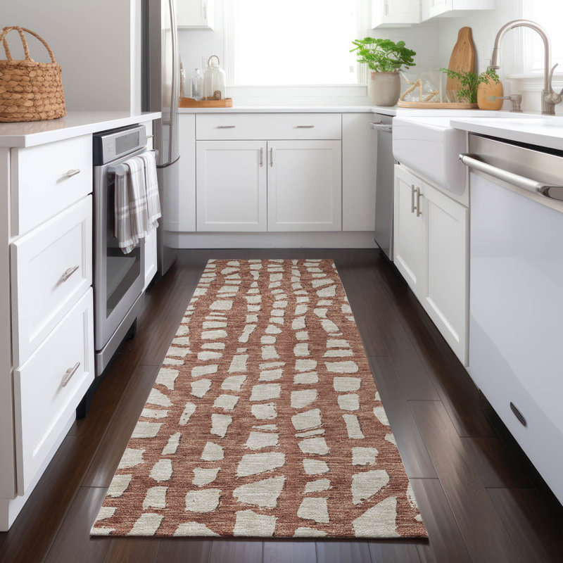 Tapis intérieur / extérieur en polyester tissé à la machine Lamanna, Tapis de couloir 2 pi 3 po x 7 pi 6 po