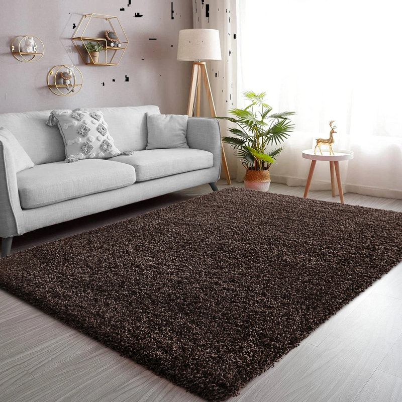 Solid Colour Shag Area Rug, Rectangle 200 x 290 cm