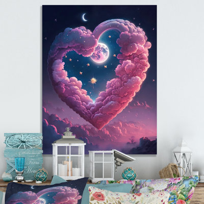 Cotton Candy Cloud Heart I - Unframed Print on Metal