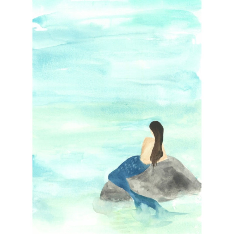 Mermaid Dream Painting by Michelle Bennett, Outdoor, 39" H x 30" W x 1.5" D