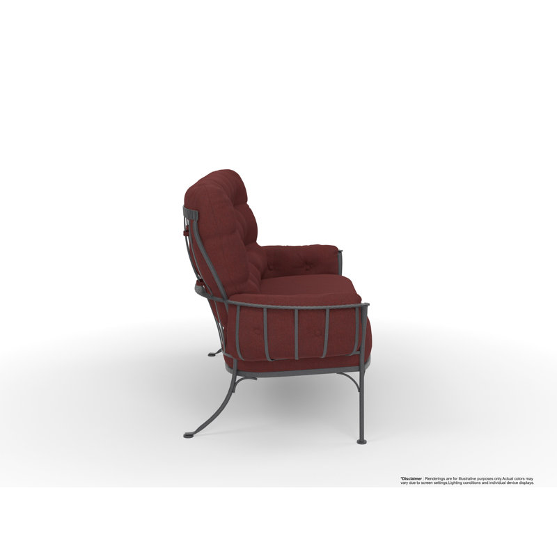 Monterra Outdoor 2 - Seat Loveseat, Trax Burgundy, Graphite
