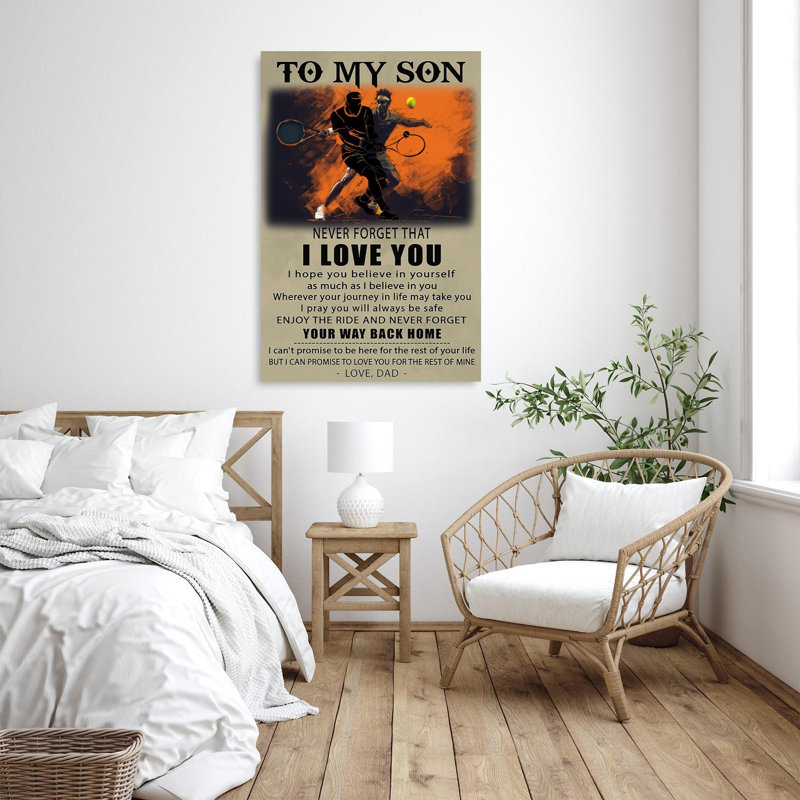 «To My Son», impression rectangle 1 pièce sur To My Son - impression rectangle 1 pièce sur toile tendue, L 24 po x H 36 po