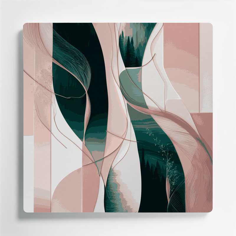 Abstrait paysage 94, art mural gris en métal, H 32 po x l 32 po