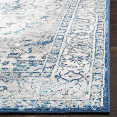 Aurich Light Gray/Blue Oriental Rug
