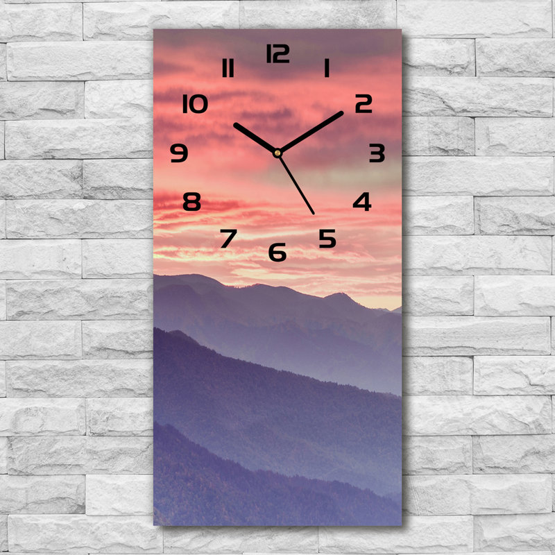 Jameil Glass Wall Clock, Pink/Purple/Black