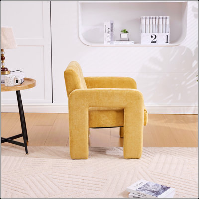 Fauteuil moderne minimaliste et décontracté pour salon, chambre et bureau, avec un revêtement rembourré confortable de style nordique