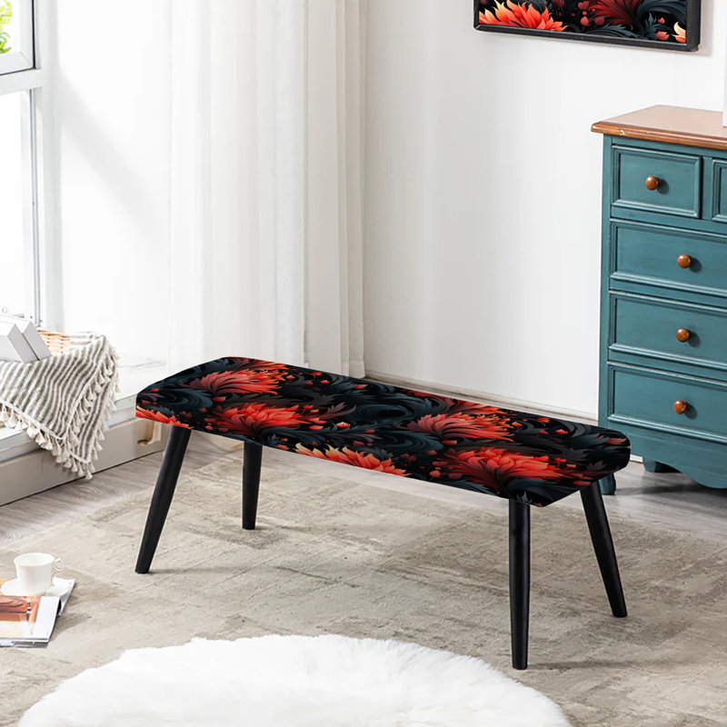 Ember Twilight Moody Patterns - Banc rembourré floral noir