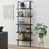 Black Steel Frame / Walnut Brown Wood Shelf