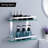 2-Tier Bathroom Shower Wall Shelf - Tempered Glass And Aluminum Construction In Silver