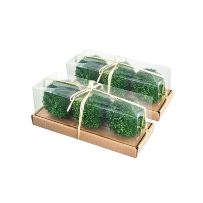 Artificial Boxwood Decorative Spheres   Set of 6   4"   Green