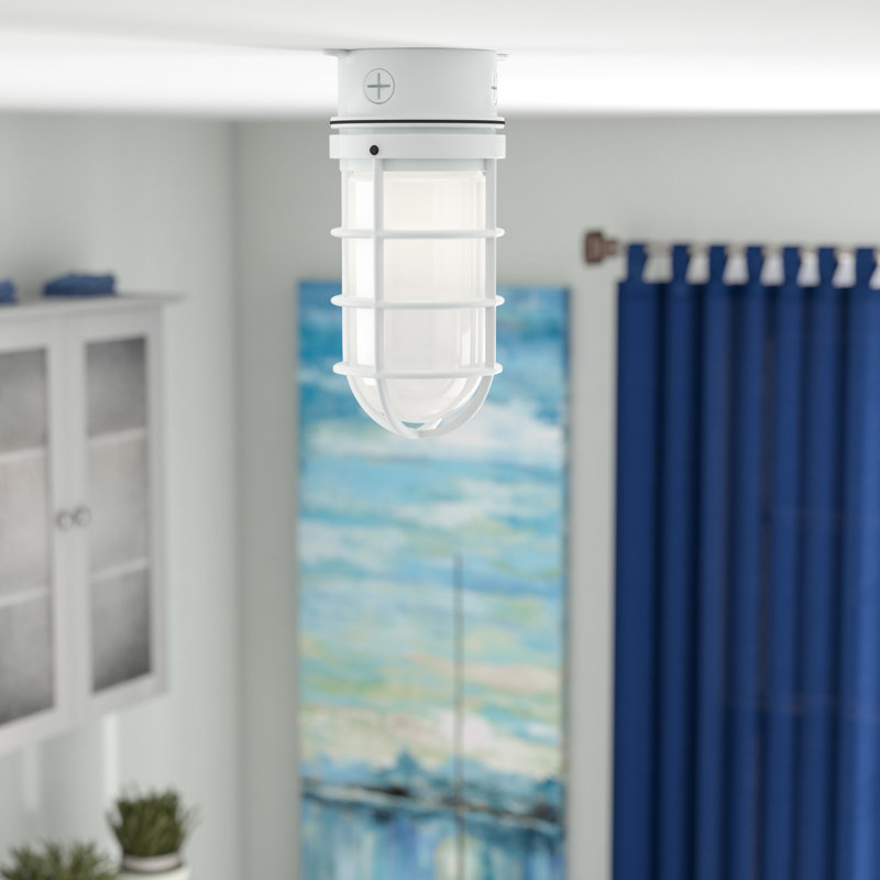 Luminaire de cloison d'extérieur Edgewood, blanc, 9,38" H x 4,25" lx 4,5" d