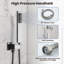 Ensemble de douche à valve à pression équilibrée 2 fonctions avec plateau carré en acier inoxydable