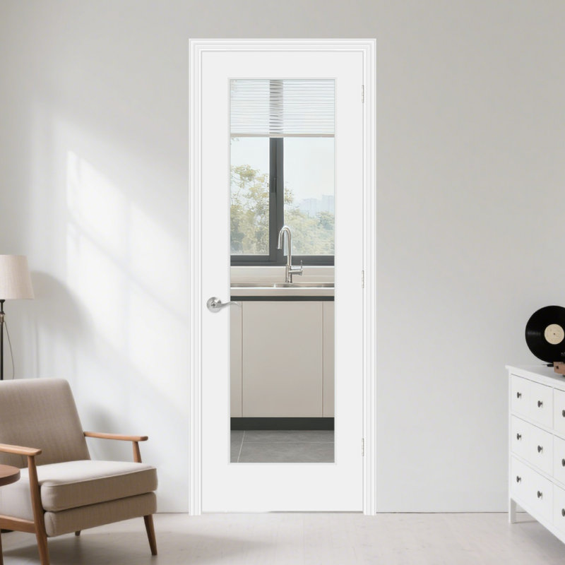 Intérieur de la porte de garde-manger moderne en verre trempé 1-lite, 28 po x 80 po
