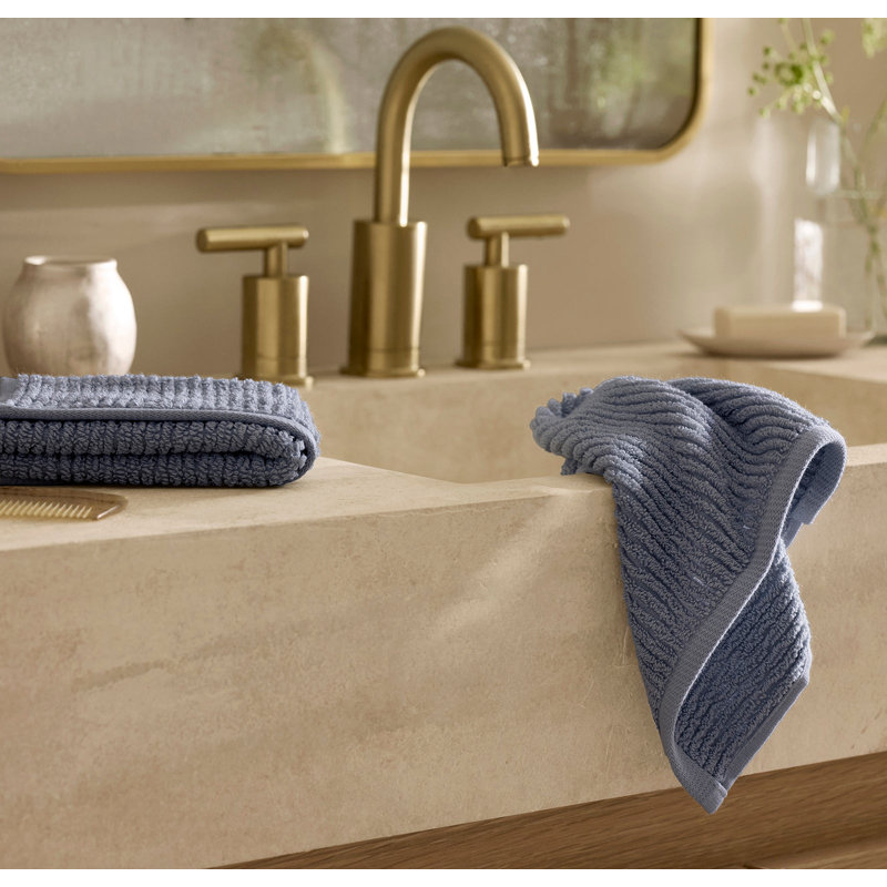 Turkish Ribbed Washcloth Set, Mineral