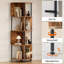 Étagère d'angle, étagère d'angle à 5 niveaux, présentoir de coin industriel, bibliothèque d'angle pour petit espace, salon, chambre à coucher, cuisine, brun rustique
