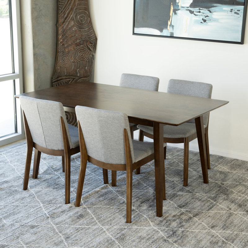 Ensemble repas pour 4 personnes Thome, Noyer, Gris