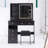 37" Left Drawer Desktop Vanity Table + Cushioned Stool, 2 AC+2 USB Socket, Hair Dryer Stand, Large Touch Control LED Sliding Mirror, 3-Color Switch Makeup Dressing Set, EPA, GCC, UL Certificate-374247605