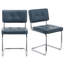 Aveon 49cm H Mid-Century Modern Tufted Faux Leather Side Dining Chair with Steel Frame(Set of 2)-1828921915