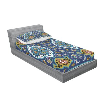 Moroccan Oriental Motif Damask Sheet Set -  Ambesonne, bswpil_25289_twinxl