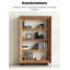 Grande bibliothÃ¨que en bois massif de style wabi-sabi avec cadre Ã©pais-407202808
