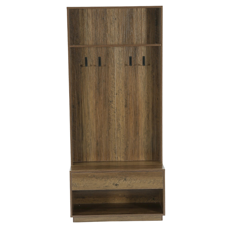 70.9"H Entryway Hall Tree with Bench, Shoe Storage and Drawer
