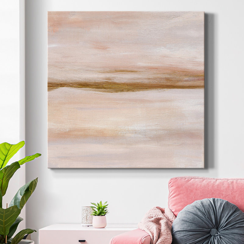 " Golden Horizon I ", 34.5" H x 34.5" W x 1.5" D., No Mat, Wrapped Canvas