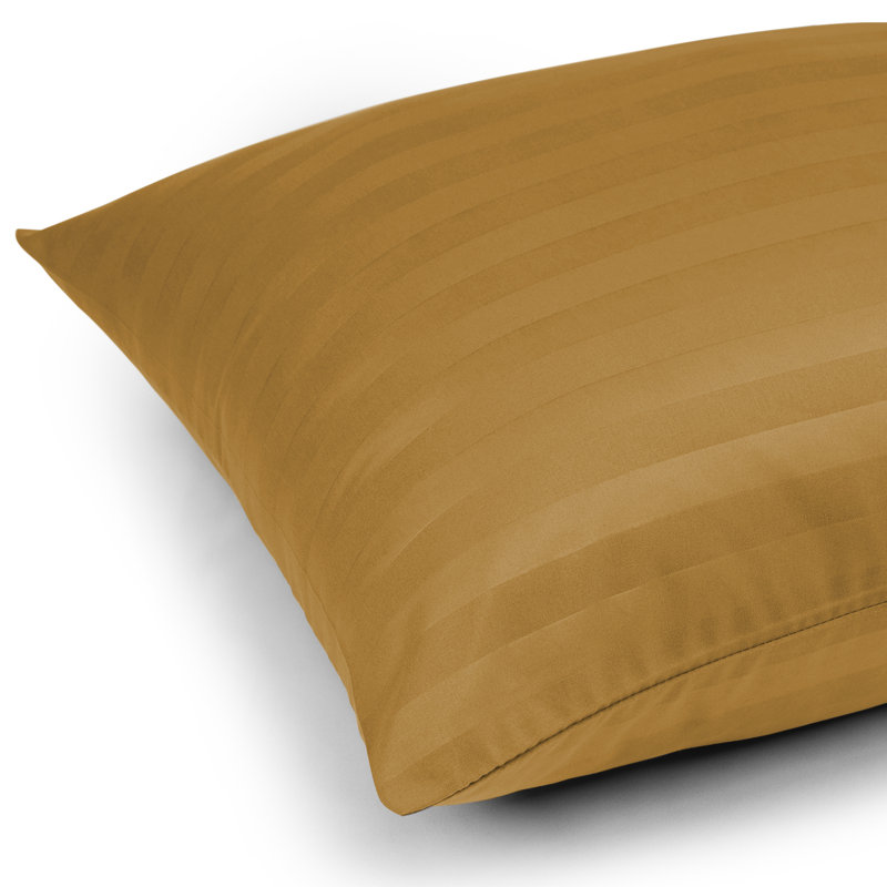 Microfiber Machine Tufted Stripe Pillow Cases- (Set of 2), Ochre