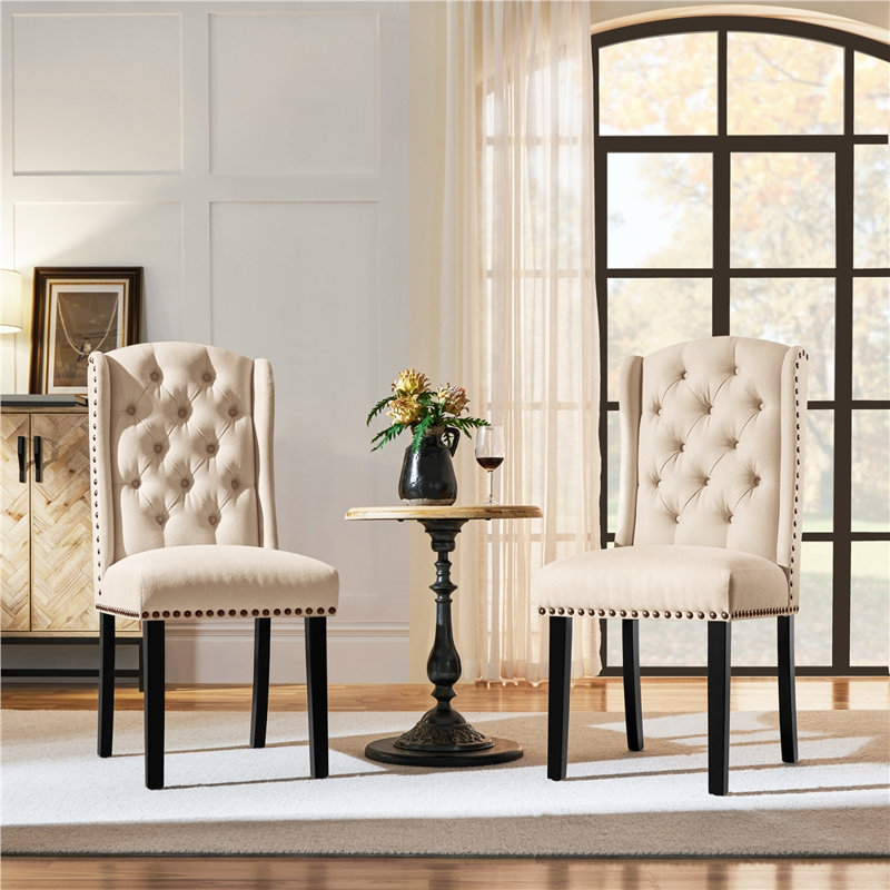 Chaise parsons capitonnée H 41 po Bittick, Beige