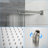 Dual Shower Head  10 Inch Wall Mounted Square Shower System With Roughin Valve, Brushed Nickel-126232152