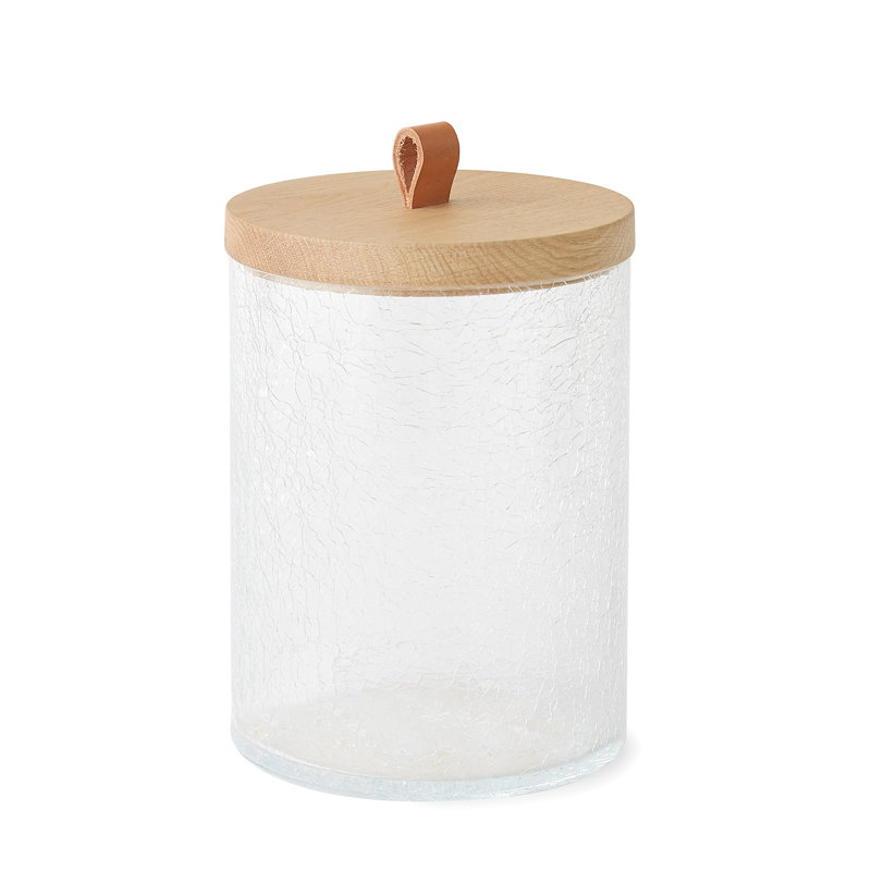 Crackle Glass Canister w/Lid, 89.6 oz