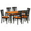 Ensemble de table de salle à manger 7 pièces composé d'une table rectangulaire en bois avec feuille papillon et 6 chaises de cuisine, babeurre et cerise-1679770889-1679808291-1627945196