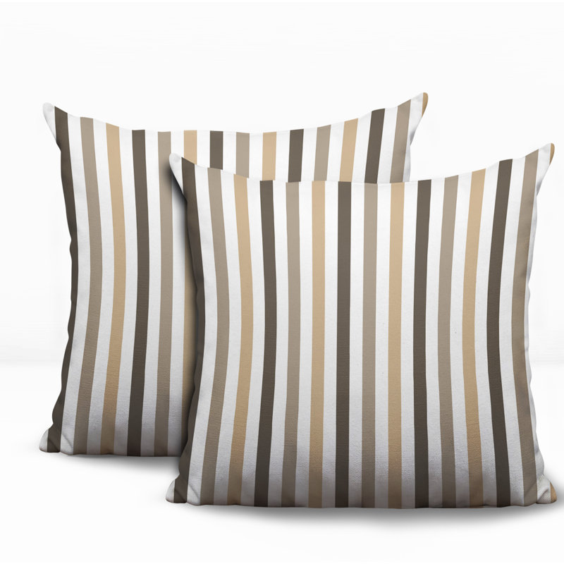 Ensemble de coussins réversibles pour l'intérieur et l'extérieur Barker, 18 x 18, Beige