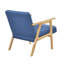 Fauteuil d'appoint moderne bleu, capacité de 300 lb, structure en bois massif, profondeur de produit de 27 po, siège en mousse, tissu d'ameublement texturé pour décor de salon, poids de l'ensemble de 26,75 lb, bois, assemblage simple, pièce
