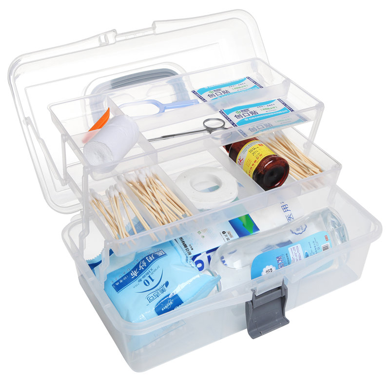 Storage Basket Box Craft Case Container, Clear/Grey
