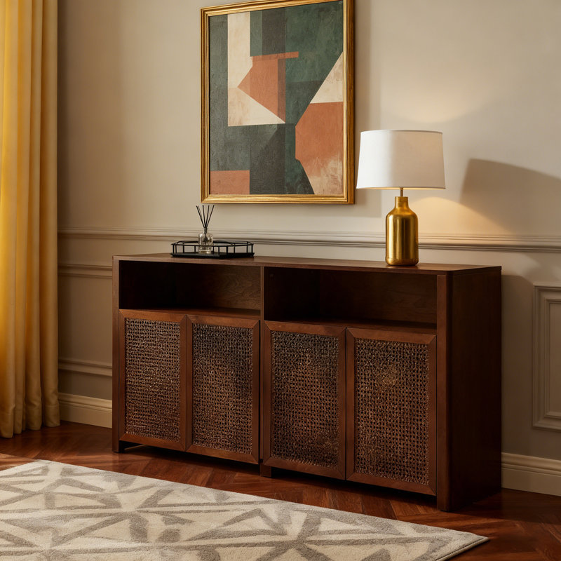 Sideboard Buffet Cabinet With Storage, Walnut