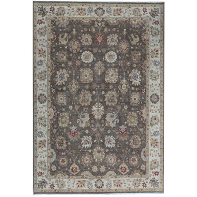 Hand-Knotted High-Quality Brown and Ivory Area Rug