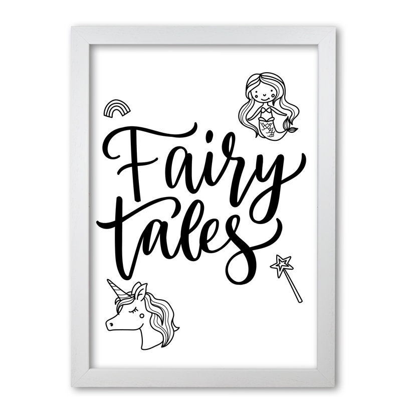 Fairy Tales - Painting, 30 cm H x 21 cm W x 5 cm D, White Grain Frame