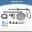 Douche murale extérieure de 91 à 130 cm de hauteur, en acier inoxydable 304 antirouille, avec douchette et pommeau de douche effet pluie de 25 cm.-101527908